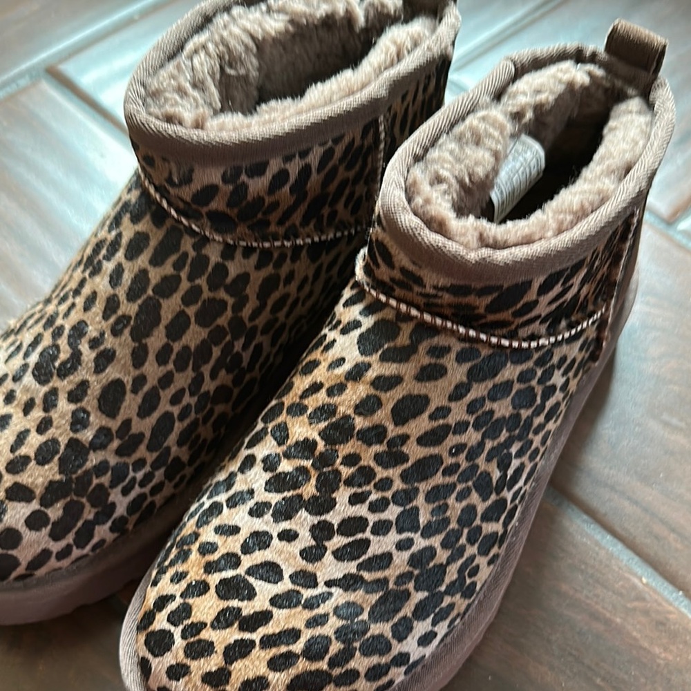 UGG Leopard Print Ankle Boots